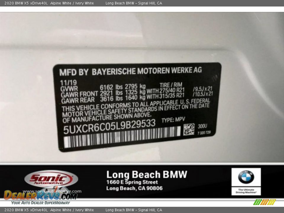 2020 BMW X5 xDrive40i Alpine White / Ivory White Photo #11