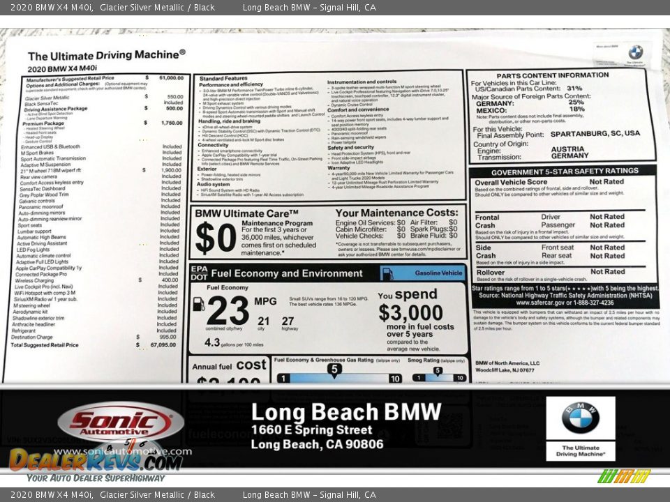 2020 BMW X4 M40i Glacier Silver Metallic / Black Photo #10