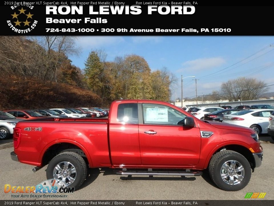 2019 Ford Ranger XLT SuperCab 4x4 Hot Pepper Red Metallic / Ebony Photo #1