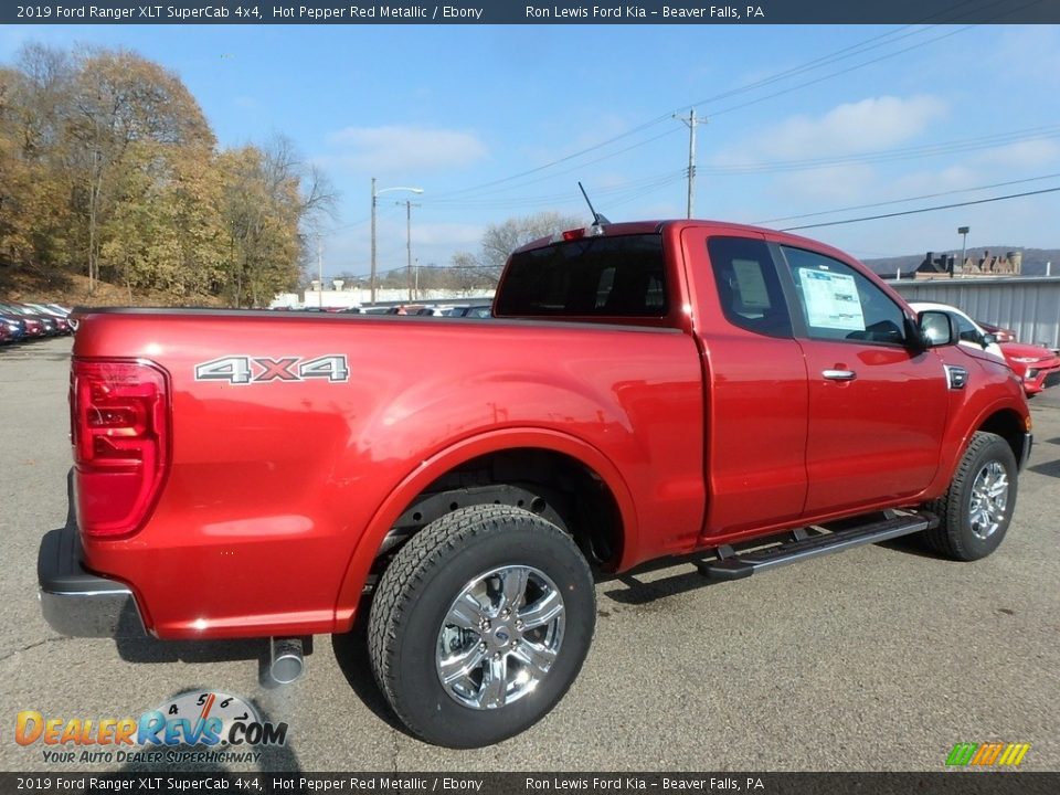 2019 Ford Ranger XLT SuperCab 4x4 Hot Pepper Red Metallic / Ebony Photo #2