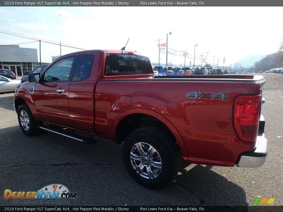 2019 Ford Ranger XLT SuperCab 4x4 Hot Pepper Red Metallic / Ebony Photo #4