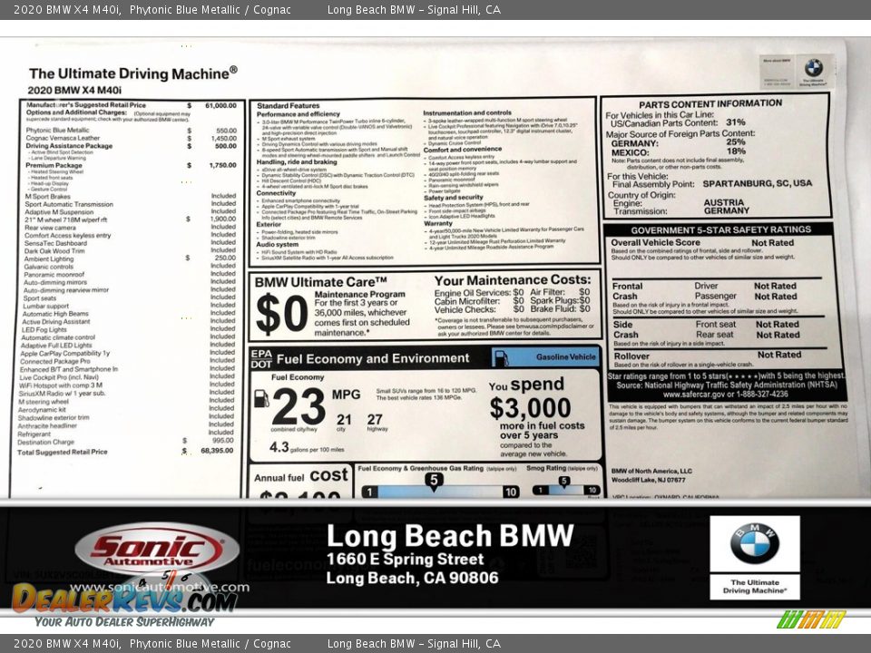 2020 BMW X4 M40i Phytonic Blue Metallic / Cognac Photo #10