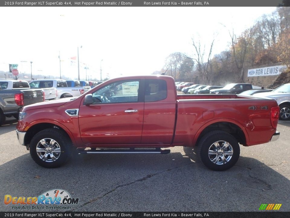 2019 Ford Ranger XLT SuperCab 4x4 Hot Pepper Red Metallic / Ebony Photo #5