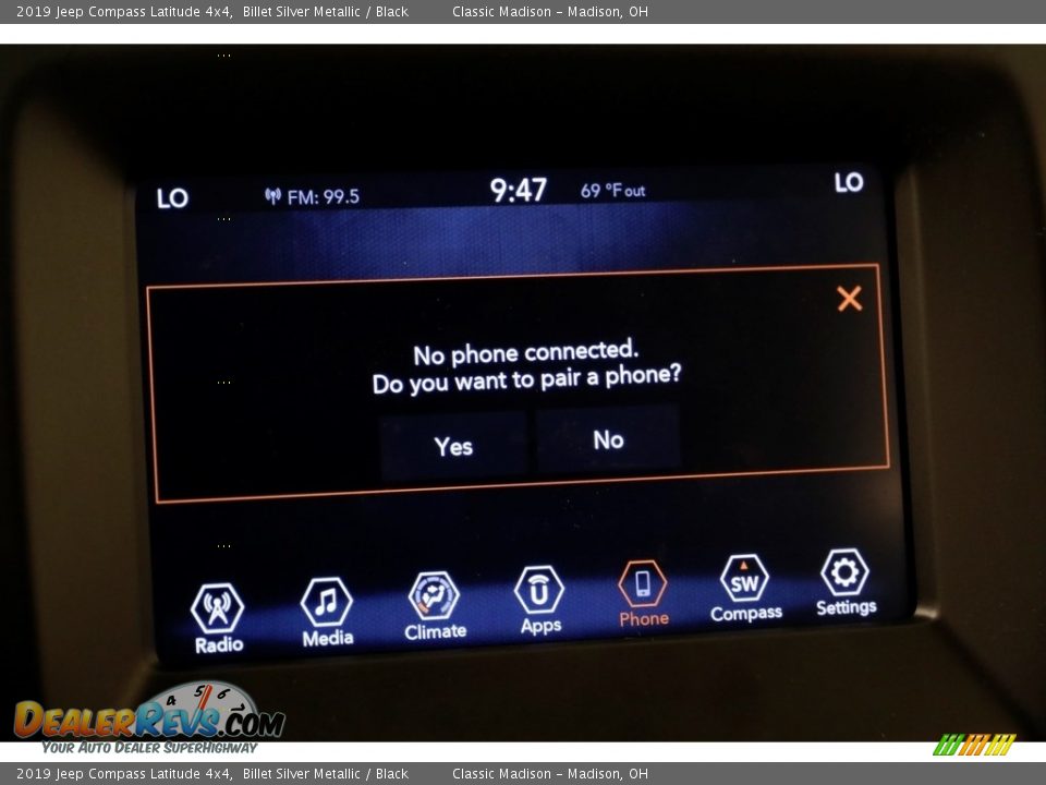 2019 Jeep Compass Latitude 4x4 Billet Silver Metallic / Black Photo #12