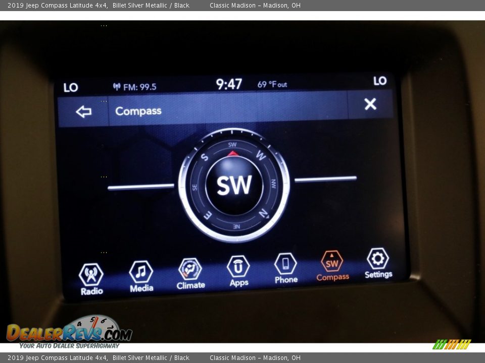 2019 Jeep Compass Latitude 4x4 Billet Silver Metallic / Black Photo #13