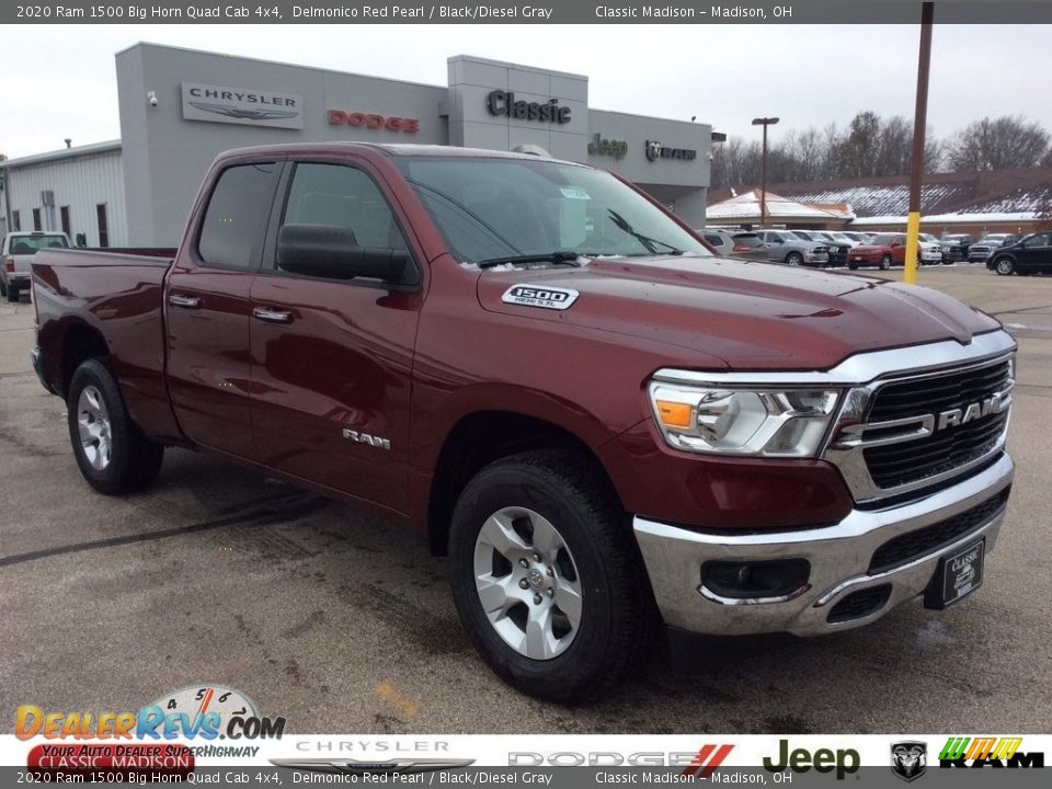 2020 Ram 1500 Big Horn Quad Cab 4x4 Delmonico Red Pearl / Black/Diesel Gray Photo #1