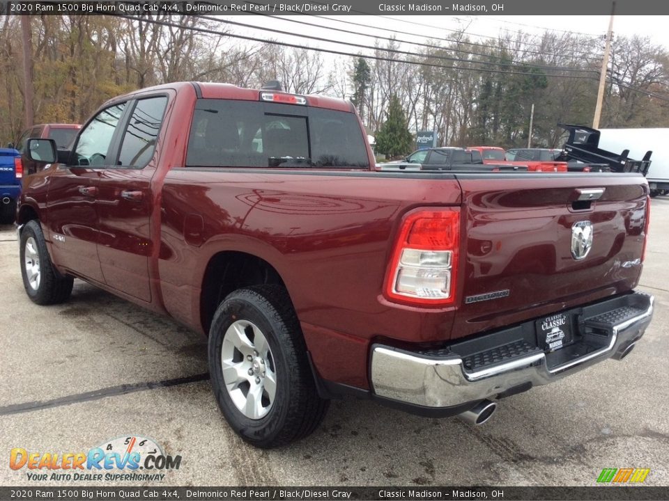 2020 Ram 1500 Big Horn Quad Cab 4x4 Delmonico Red Pearl / Black/Diesel Gray Photo #7