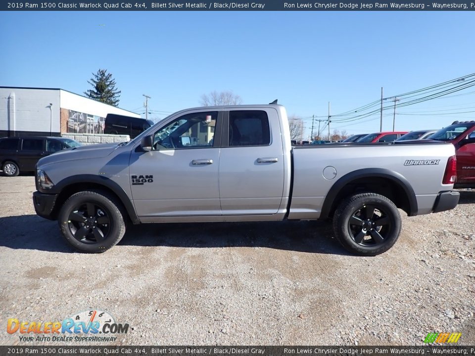 2019 Ram 1500 Classic Warlock Quad Cab 4x4 Billett Silver Metallic / Black/Diesel Gray Photo #2