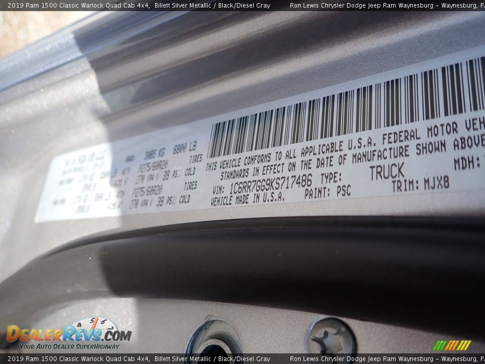 2019 Ram 1500 Classic Warlock Quad Cab 4x4 Billett Silver Metallic / Black/Diesel Gray Photo #15