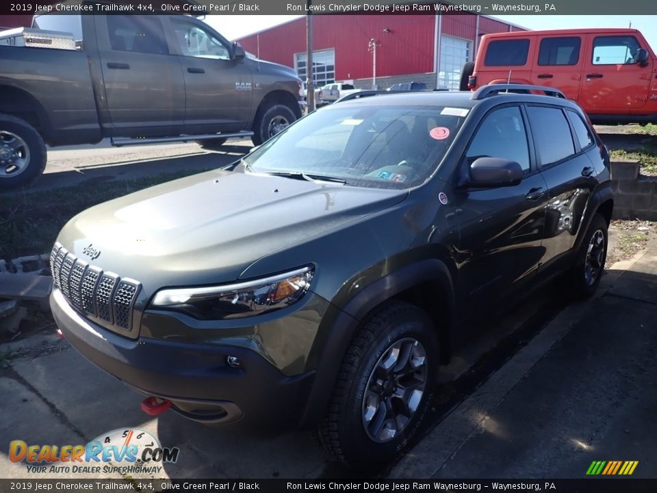 2019 Jeep Cherokee Trailhawk 4x4 Olive Green Pearl / Black Photo #1