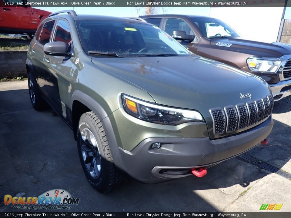 2019 Jeep Cherokee Trailhawk 4x4 Olive Green Pearl / Black Photo #5