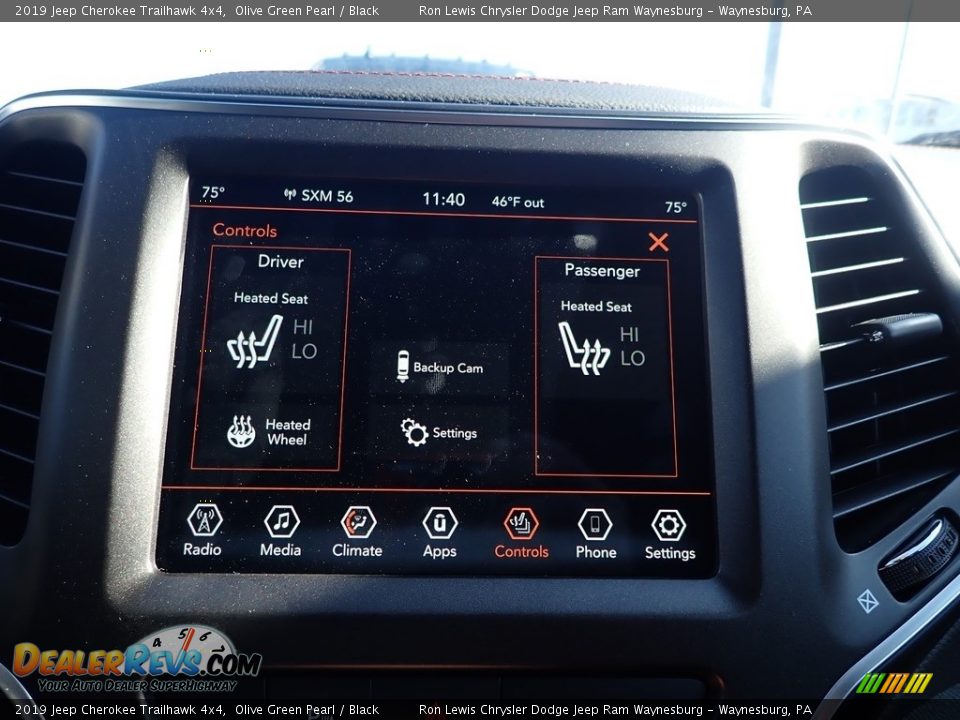 2019 Jeep Cherokee Trailhawk 4x4 Olive Green Pearl / Black Photo #14