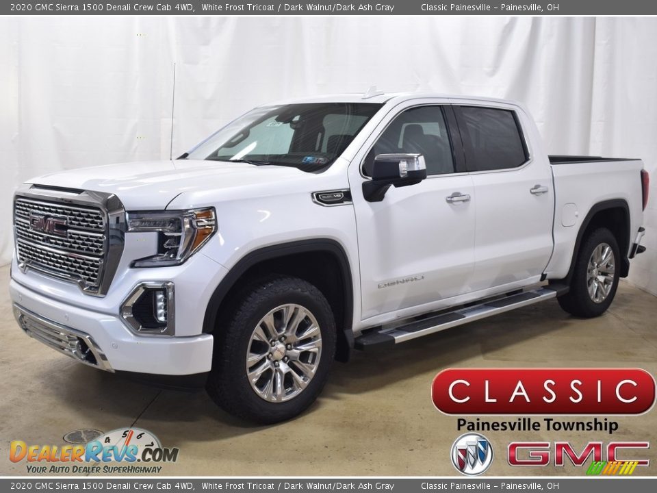 2020 GMC Sierra 1500 Denali Crew Cab 4WD White Frost Tricoat / Dark Walnut/Dark Ash Gray Photo #1