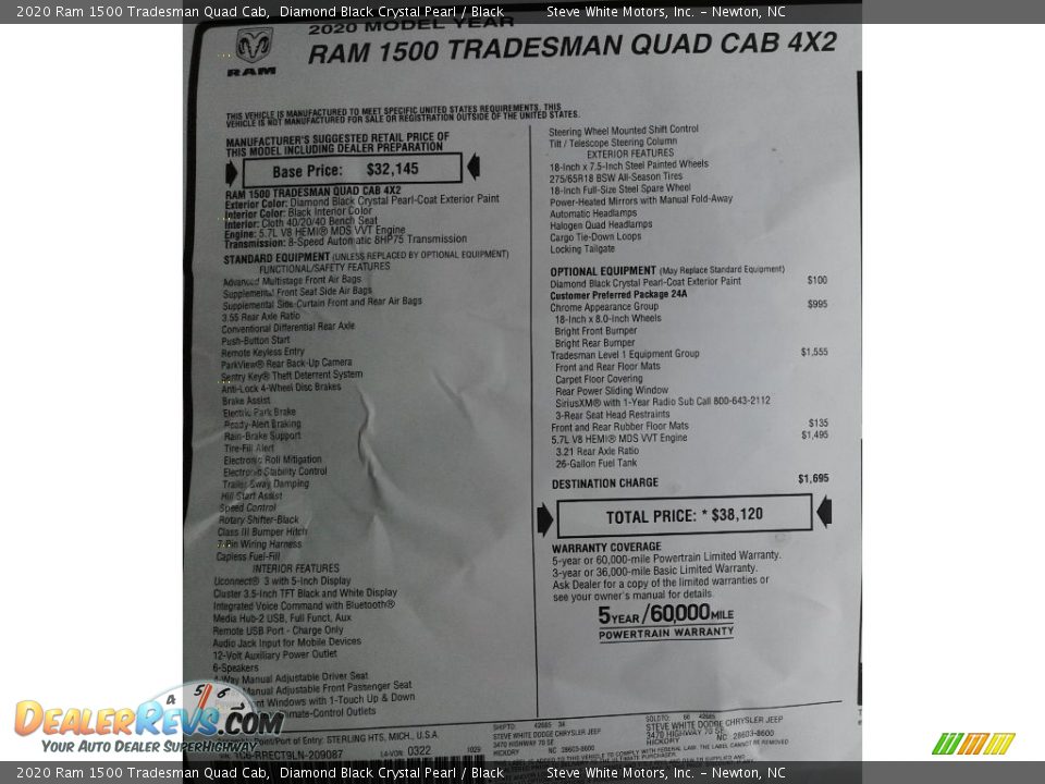 2020 Ram 1500 Tradesman Quad Cab Diamond Black Crystal Pearl / Black Photo #27