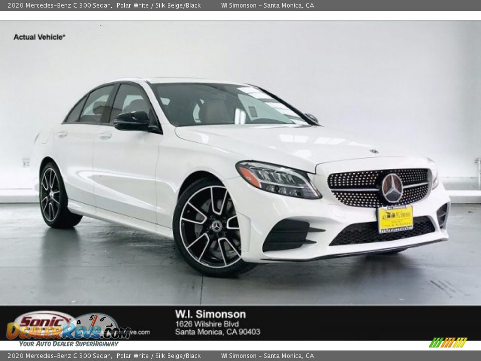 2020 Mercedes-Benz C 300 Sedan Polar White / Silk Beige/Black Photo #1