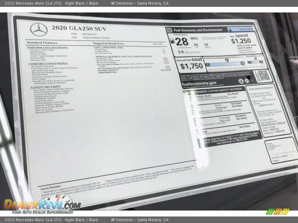 2020 Mercedes-Benz GLA 250 Night Black / Black Photo #10
