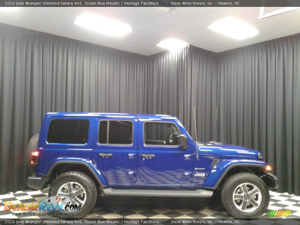 2020 Jeep Wrangler Unlimited Sahara 4x4 Ocean Blue Metallic / Heritage Tan/Black Photo #5