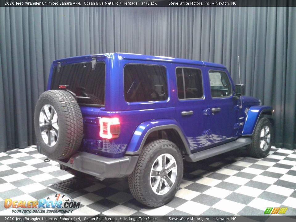 2020 Jeep Wrangler Unlimited Sahara 4x4 Ocean Blue Metallic / Heritage Tan/Black Photo #6
