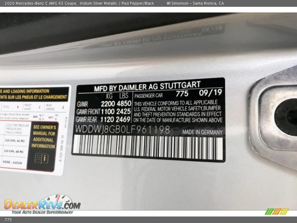 Mercedes-Benz Color Code 775 Iridium Silver Metallic