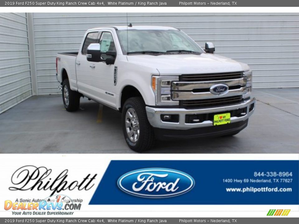 2019 Ford F250 Super Duty King Ranch Crew Cab 4x4 White Platinum / King Ranch Java Photo #1