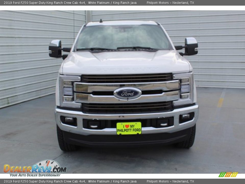 2019 Ford F250 Super Duty King Ranch Crew Cab 4x4 White Platinum / King Ranch Java Photo #3