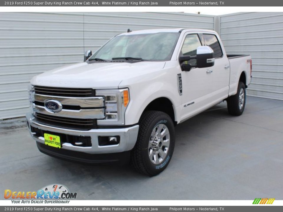 2019 Ford F250 Super Duty King Ranch Crew Cab 4x4 White Platinum / King Ranch Java Photo #4