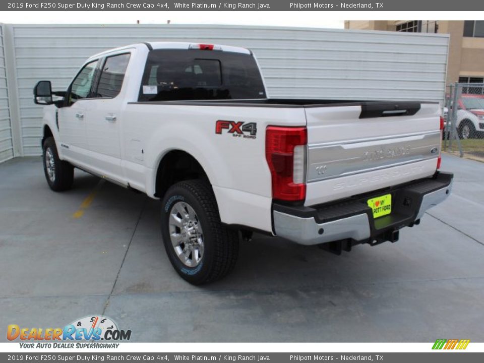 2019 Ford F250 Super Duty King Ranch Crew Cab 4x4 White Platinum / King Ranch Java Photo #6