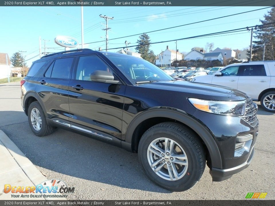 2020 Ford Explorer XLT 4WD Agate Black Metallic / Ebony Photo #3