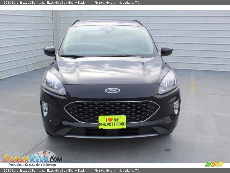 2020 Ford Escape SEL Agate Black Metallic / Ebony Black Photo #3