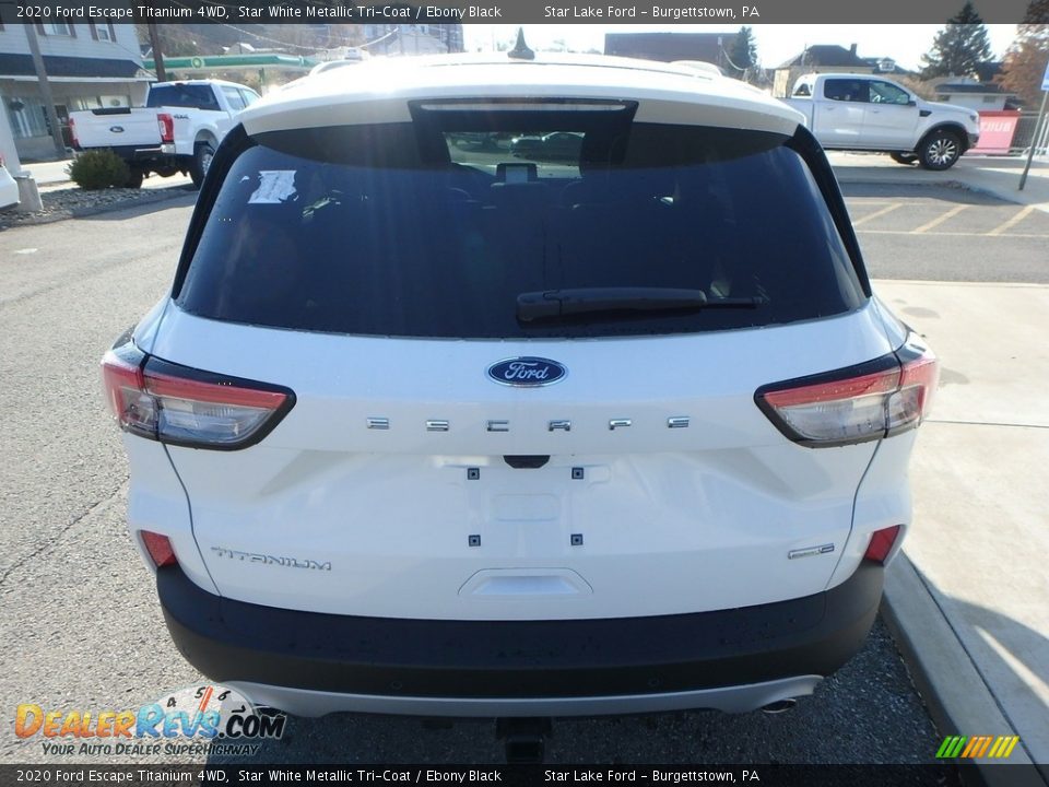 2020 Ford Escape Titanium 4WD Star White Metallic Tri-Coat / Ebony Black Photo #6
