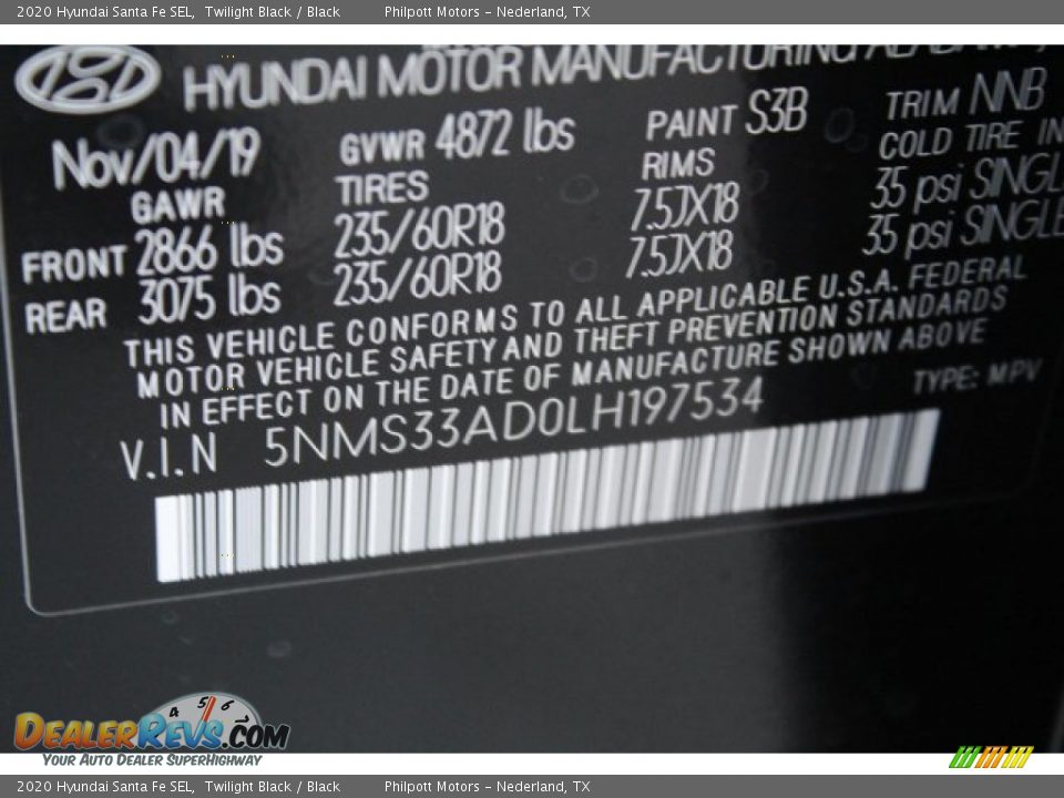 2020 Hyundai Santa Fe SEL Twilight Black / Black Photo #25