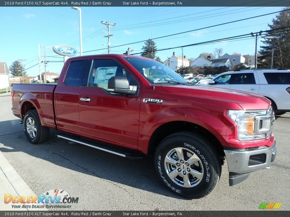 2019 Ford F150 XLT SuperCab 4x4 Ruby Red / Earth Gray Photo #3