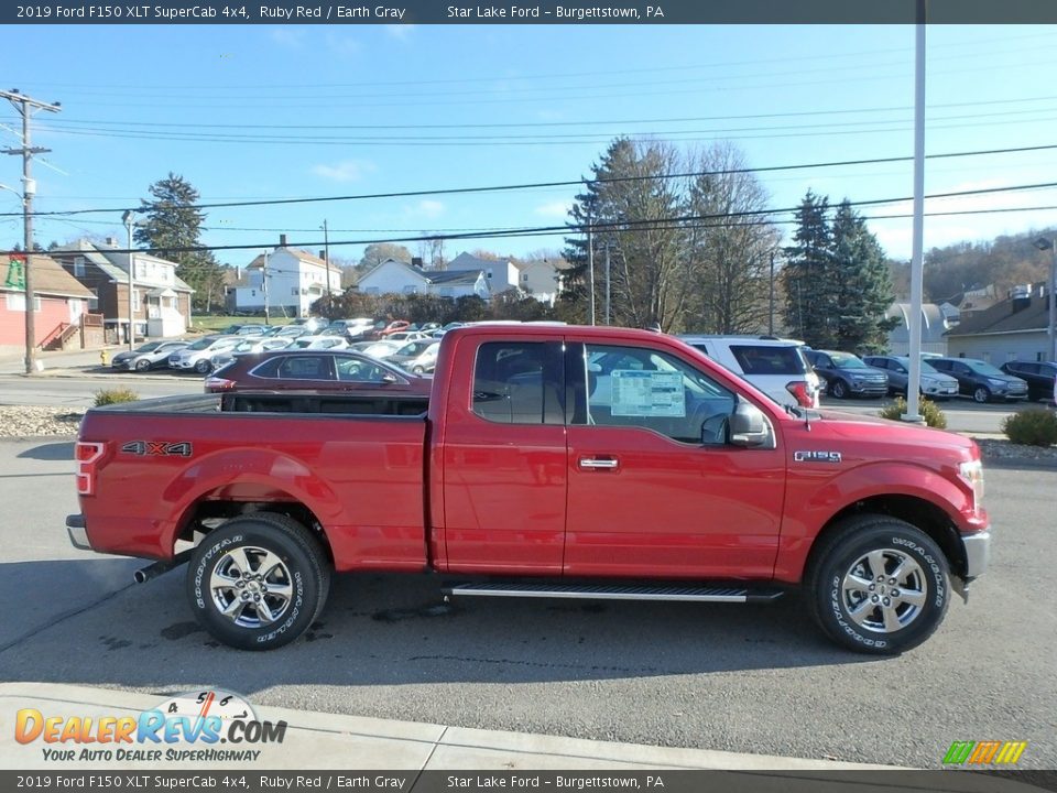 2019 Ford F150 XLT SuperCab 4x4 Ruby Red / Earth Gray Photo #4