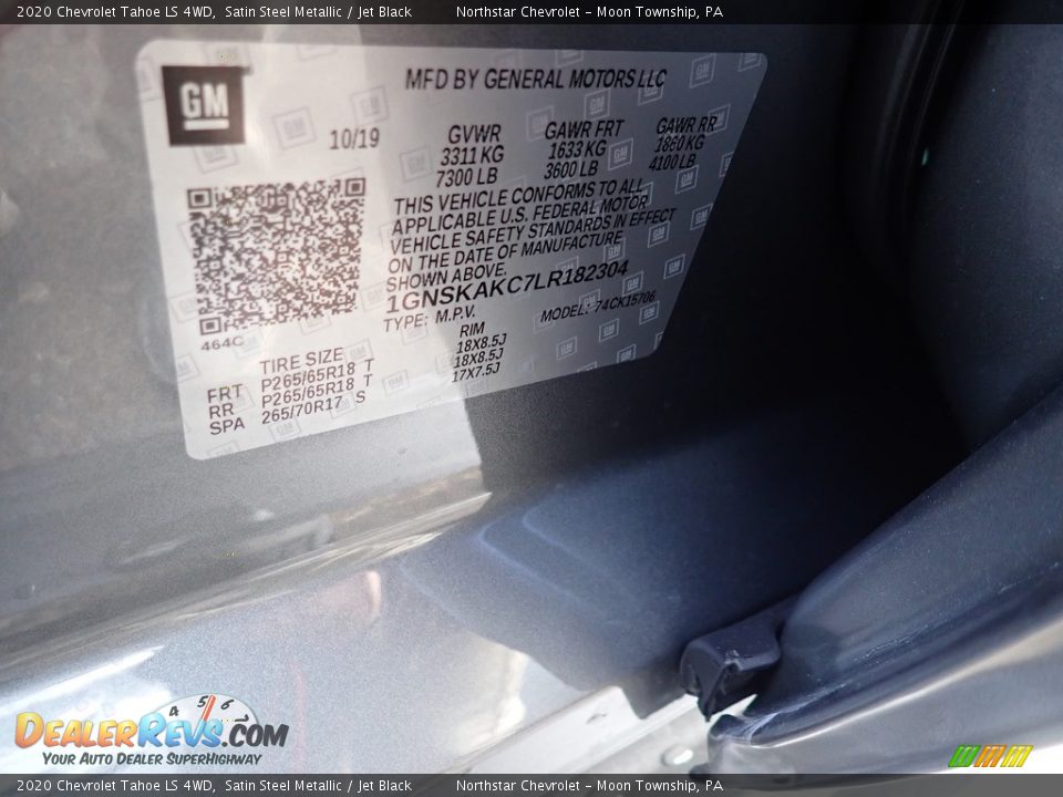 2020 Chevrolet Tahoe LS 4WD Satin Steel Metallic / Jet Black Photo #12