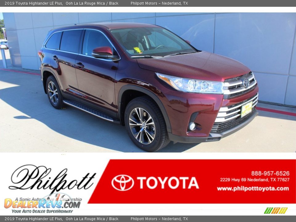 2019 Toyota Highlander LE Plus Ooh La La Rouge Mica / Black Photo #1