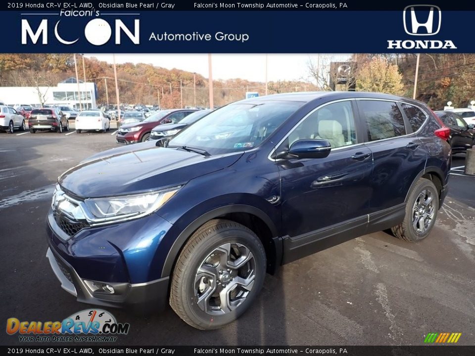 2019 Honda CR-V EX-L AWD Obsidian Blue Pearl / Gray Photo #1