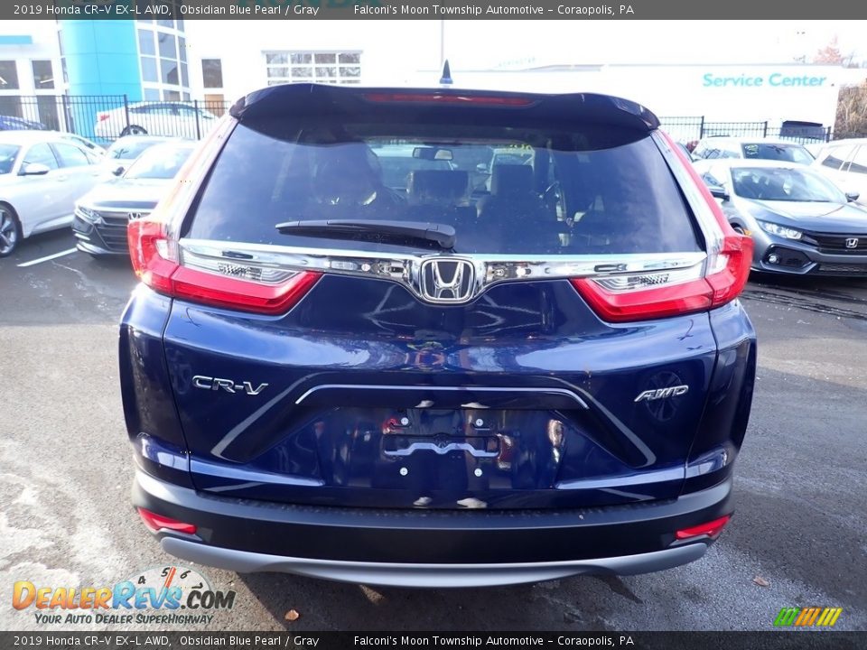 2019 Honda CR-V EX-L AWD Obsidian Blue Pearl / Gray Photo #3
