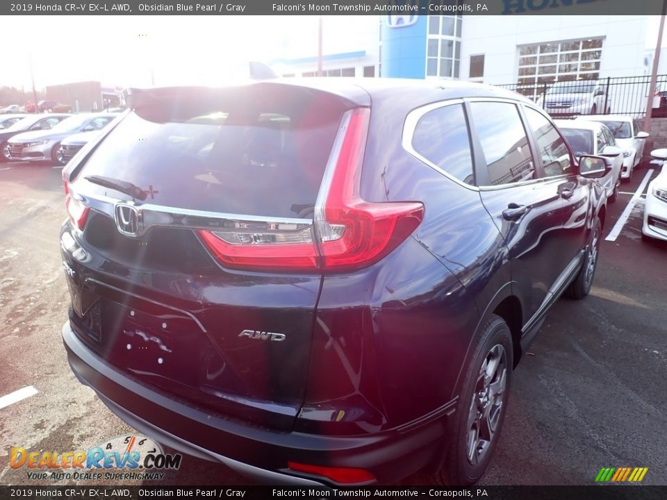 2019 Honda CR-V EX-L AWD Obsidian Blue Pearl / Gray Photo #4