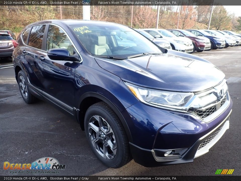 2019 Honda CR-V EX-L AWD Obsidian Blue Pearl / Gray Photo #5