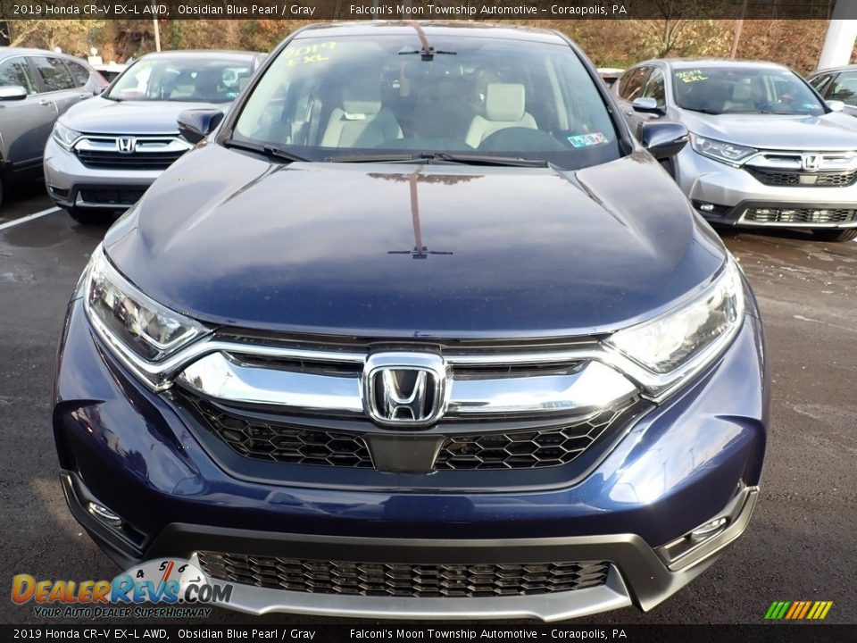 2019 Honda CR-V EX-L AWD Obsidian Blue Pearl / Gray Photo #6