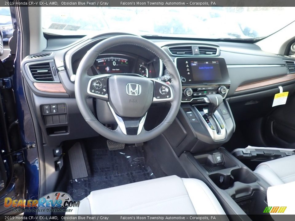 2019 Honda CR-V EX-L AWD Obsidian Blue Pearl / Gray Photo #10