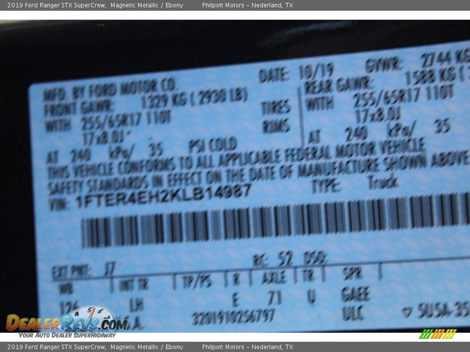 2019 Ford Ranger STX SuperCrew Magnetic Metallic / Ebony Photo #20