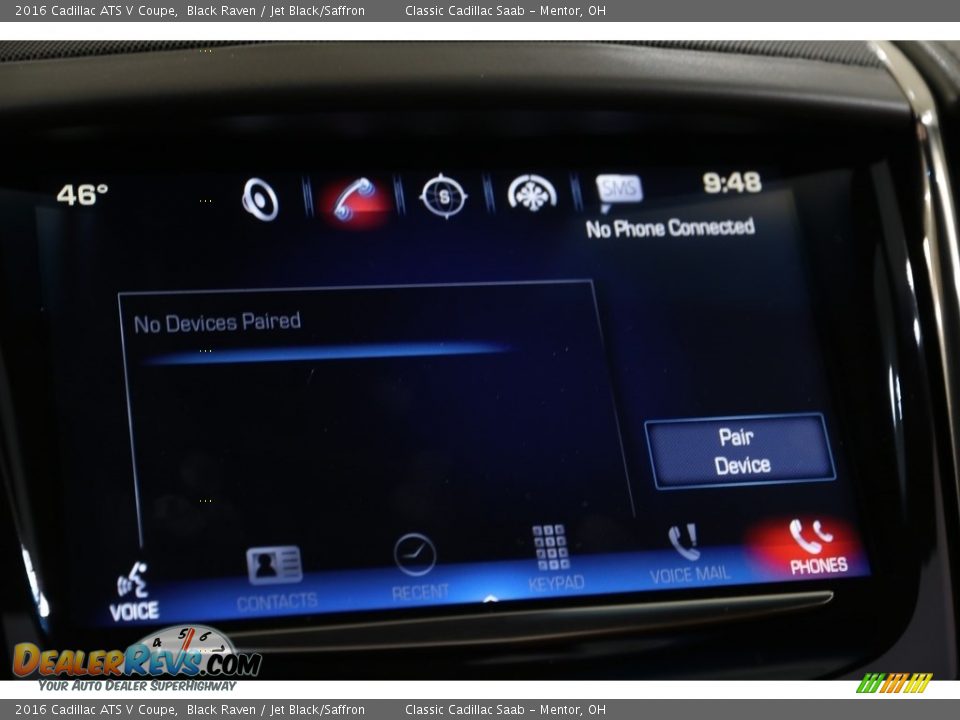 2016 Cadillac ATS V Coupe Black Raven / Jet Black/Saffron Photo #11