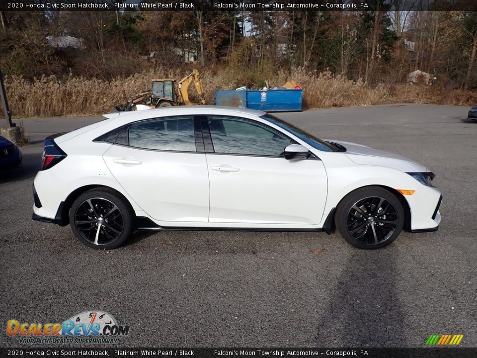 Platinum White Pearl 2020 Honda Civic Sport Hatchback Photo #5