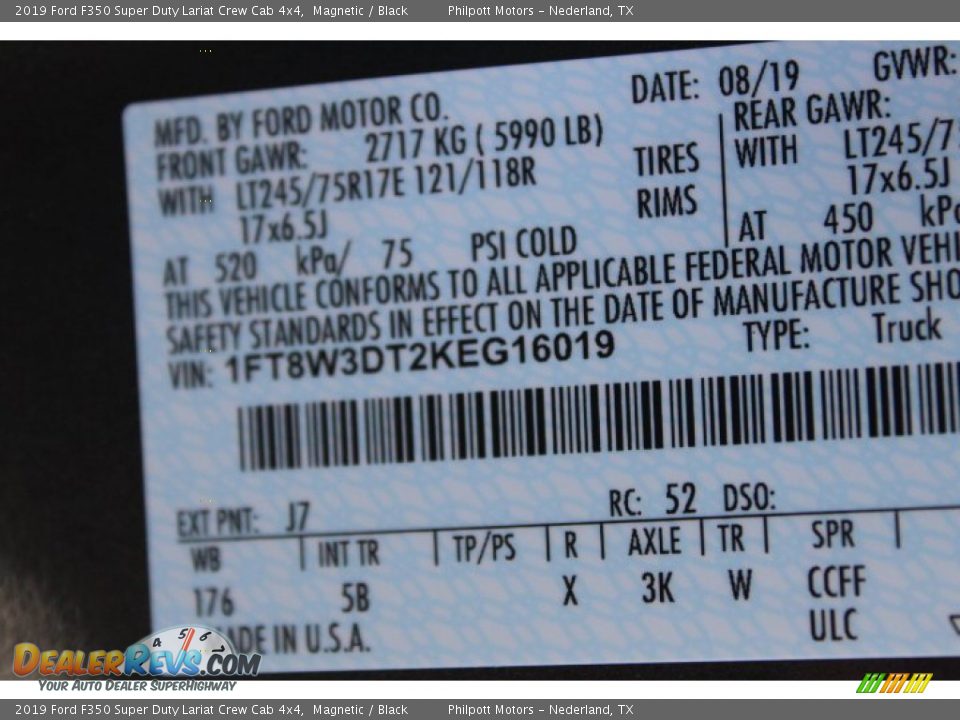 2019 Ford F350 Super Duty Lariat Crew Cab 4x4 Magnetic / Black Photo #25