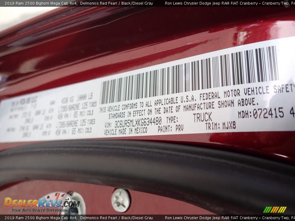 2019 Ram 2500 Bighorn Mega Cab 4x4 Delmonico Red Pearl / Black/Diesel Gray Photo #14