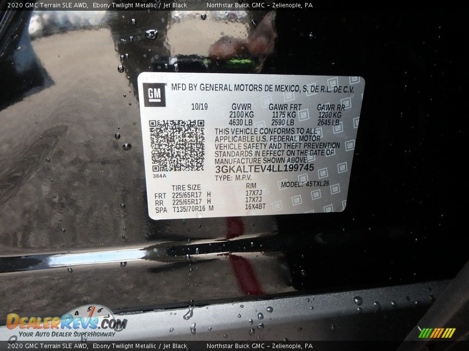 2020 GMC Terrain SLE AWD Ebony Twilight Metallic / Jet Black Photo #11