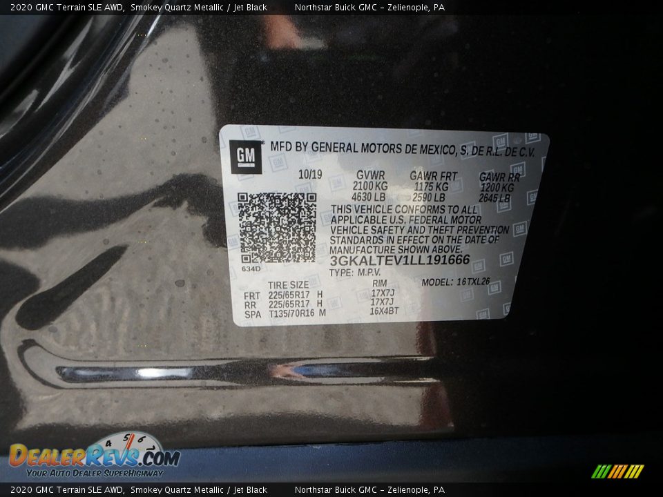 2020 GMC Terrain SLE AWD Smokey Quartz Metallic / Jet Black Photo #11