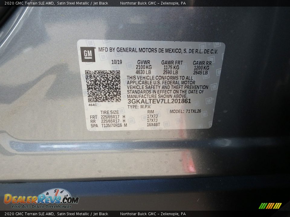 2020 GMC Terrain SLE AWD Satin Steel Metallic / Jet Black Photo #11