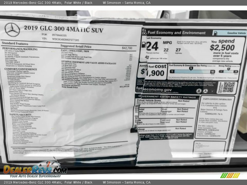 2019 Mercedes-Benz GLC 300 4Matic Polar White / Black Photo #10